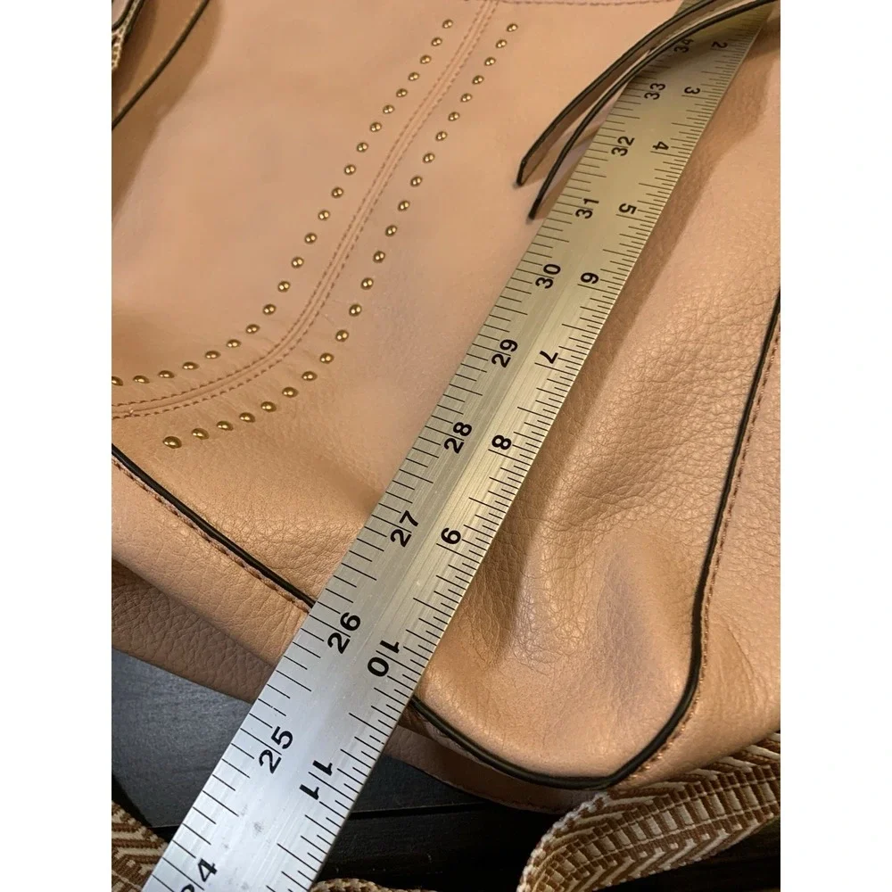 Montana West Studded Hobo Bag Vegan Leather Adjustable Shoulder Tote Lined Pink
